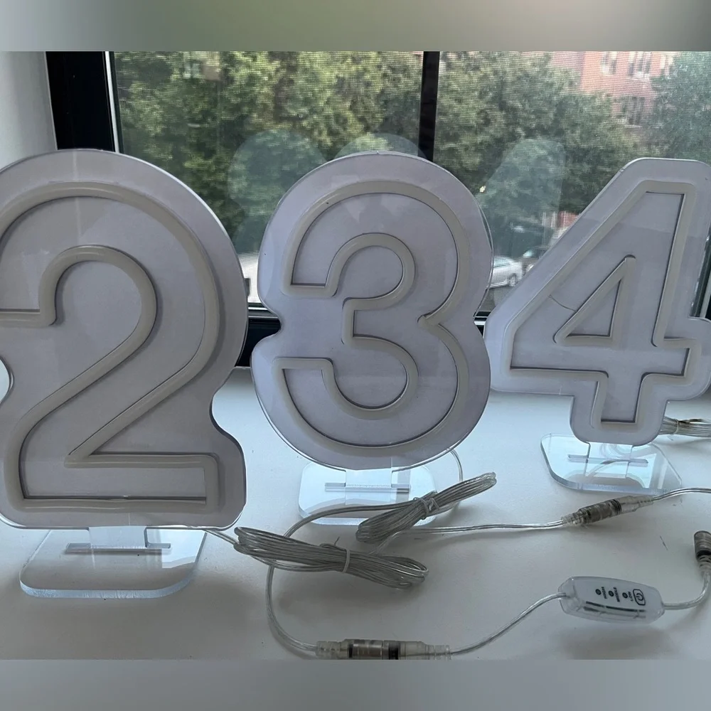 Tabletop neon number sign: 2